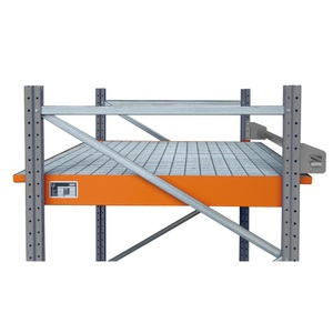 undefined, Regal-Einhängewanne Auffangvolumen 200 l LxB 1750 x 1250 / 915 mm, orange lackiert, Einhängewanne aus Stahl, inkl. Gitterrost, für Trägerlänge 1.800 mm, gelborange
