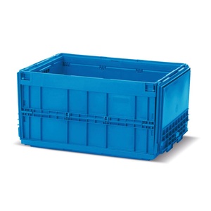 Jungheinrich PROFISHOP, Euronorm-Faltbox Premium, 172 Liter, blau, EURO-Mass Faltbox 8645, ohne Deckel, Volumen 171,2 l, mit Stirnteilsicherung, blau