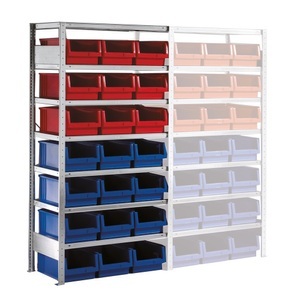 META, META Fachbodenregal, AF mit Sichtlagerkästen, FL 100 kg, 21 Kästen, HxBxT 2.000 x 1.000 x 500 mm, META Fachbodenregal, AF mit Sichtlagerkästen, FL 100 kg, 21 Kästen, HxBxT 2.000 x 1.000 x 500 mm