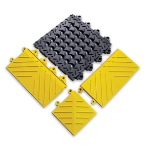 Jungheinrich PROFISHOP, Fliese für Bodenplatten-Stecksystem, PVC, gelocht, BxT 305 x 305 mm, schwarz