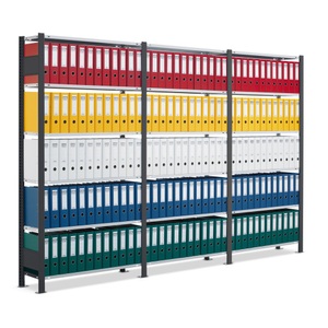 SCHULTE, SCHULTE Komplettpaket Aktenregal, einseitig, Fachlast 85 kg, HxBxT 2.000 x 3.000 x 300 mm, schwarz, SCHULTE Komplettpaket Aktenregal, einseitig, Fachlast 85 kg, HxBxT 2.000 x 3.000 x 300 mm, schwarz