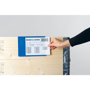 Jungheinrich PROFISHOP, Kennzeichnungstasche für Aufsatzrahmen, 100 Stk/VE, DIN A5, Einschub seitlich, blau, Kennzeichnungstasche für Aufsatzrahmen, 100 Stk/VE, DIN A5, Einschub seitlich, blau