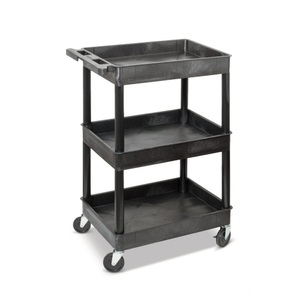 undefined, SESTC111-G Kunststoffwagen Polyethylen Traglast (max.): 150 kg Grau, BASIC Kunststoff-Transportwagen, mit Wannen, 3 Etagen, grau
