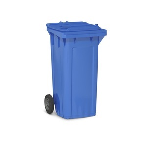 Jungheinrich PROFISHOP, Kunststoff-Mülltonne mit Rollen, 120 Liter, blau, Kunststoff-Mülltonne mit Rollen, 120 Liter, blau