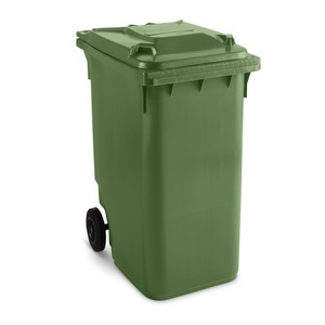 Jungheinrich PROFISHOP, Kunststoff-Mülltonne mit Rollen, 360 Liter, grün, Kunststoff-Mülltonne mit Rollen, 360 Liter, grün