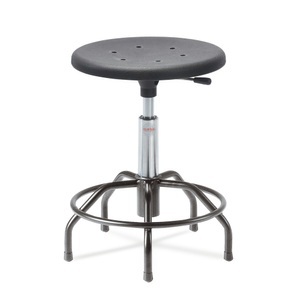 Jungheinrich PROFISHOP, Hocker, PU-Formsitz Ø 430 mm, Sitzhöhe 540-730 mm, Fussring, Spider-Form