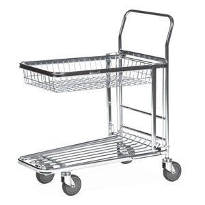 Kongamek, Kongamek Einkaufswagen, verzinkt LxBxH 870 x 530 x 1010 mm Tragfähigkeit 300 kg, Lager- und Transportwagen, klappbarer Korb, Ladefläche BxT 344 x 700 mm