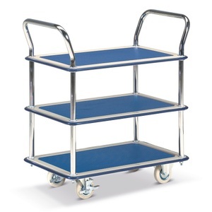 BASIC, BASIC Leichter Tischwagen, TK 120 kg, 3 Stahlblech-Böden, BASIC Leichter Tischwagen, TK 120 kg, 3 Stahlblech-Böden