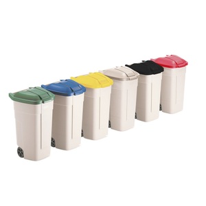 Rubbermaid, Rubbermaid Mülltonne 100 l (B x H x T) 510 x 850 x 530 mm Schwarz 1 St., Rubbermaid® Müllgrossbehälter, 100 Liter, mit Rollen, Deckel schwarz