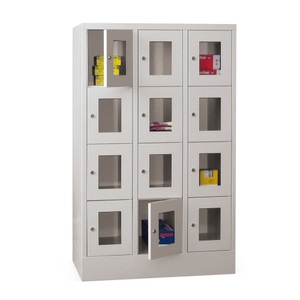 Pavoy, PAVOY Schliessfachschrank mit Sichtfenster, 3 x 4 Fächer, HxBxT 1.518 x 930 x 500 mm, PAVOY Schliessfachschrank mit Sichtfenster, 3 x 4 Fächer, HxBxT 1.518 x 930 x 500 mm