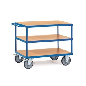 Fetra, Fetra 2422 Tischwagen Stahl pulverbeschichtet Traglast (max.): 500 kg Brillantblau (RAL 5007), fetra® Schwerer Tisch- und Montagewagen, 3 Etagen à 700 x 1.000 mm