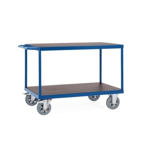 Fetra, Fetra 12402 Tischwagen Stahl pulverbeschichtet Traglast (max.): 1200 kg Brillantblau (RAL 5007), fetra® Schwerlast-Tischwagen, TK 1.200 kg, 2 Etagen à 1.000 x 700 mm