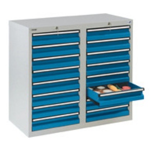 stumpf®, stumpf® Schubladenschrank, Schubladen 16x100 mm, HxBxT 900 x 1.000 x 500 mm, lichtgrau, stumpf® Schubladenschrank, Schubladen 16x100 mm, HxBxT 900 x 1.000 x 500 mm, lichtgrau
