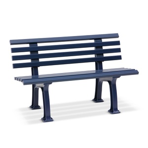 undefined, Parkbank aus Kunststoff mit 9 Leisten Breite 1200 mm, stahlblau, Gartenbank, 2-Sitzer, L 1200 mm, blau