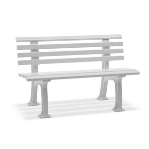undefined, Parkbank aus Kunststoff mit 9 Leisten Breite 1200 mm, weiß, Gartenbank, 2-Sitzer, L 1200 mm, weiß