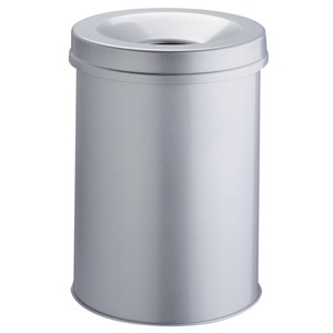Durable, Papierkorb Safe, selbstlöschend 30 L, grau, DURABLE® Sicherheits-Papierkorb, aus Stahl, 30 Liter, mit Flammenlöschkopf, grau