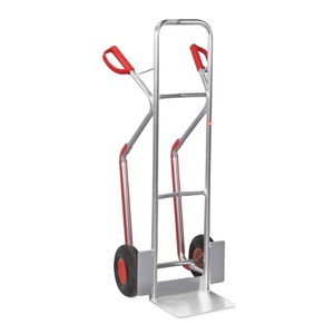 Ameise®, Ameise® Stapelkarre, Aluminium, mit Gleitkufen, TK 200 kg, Schaufel BxT 320 x 250 mm, pannensichere Bereifung