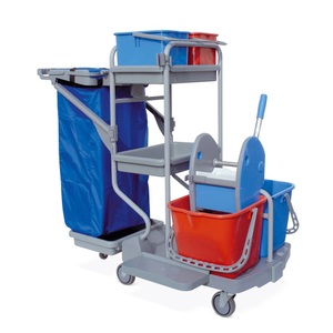 Harema®, Harema® Systemwagen-Set, Eimer 2x 9 Liter + 2x 15 Liter, mit Kunststoffablage