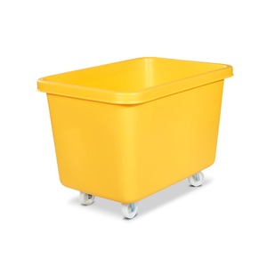 undefined, Rechteckbehälter aus Polyethylen, fahrbar Inhalt 227 l gelb, BASIC Rollbehälter, BxT 902 x 660 mm, gelb