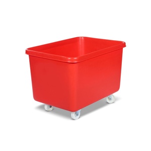 undefined, Rechteckbehälter aus Polyethylen, fahrbar Inhalt 340 l rot, BASIC Rollbehälter, BxT 991 x 686 mm, rot