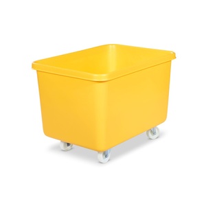 undefined, Rechteckbehälter aus Polyethylen, fahrbar Inhalt 340 l gelb, BASIC Rollbehälter, BxT 991 x 686 mm, gelb