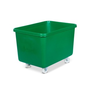 undefined, Rechteckbehälter aus Polyethylen, fahrbar Inhalt 340 l grün, ab 5 Stk, BASIC Rollbehälter, BxT 991 x 686 mm, grün