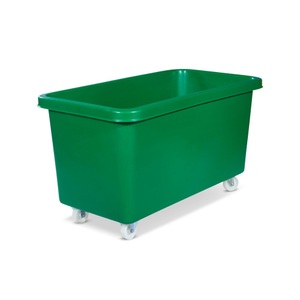 undefined, Rechteckbehälter aus Polyethylen, fahrbar Inhalt 450 l grün, ab 5 Stk, BASIC Rollbehälter, BxT 1308 x 699 mm, grün