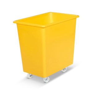 undefined, Rechteckbehälter aus Polyethylen, fahrbar Inhalt 135 l gelb, BASIC Rollbehälter, BxT 660 x 432 mm, gelb
