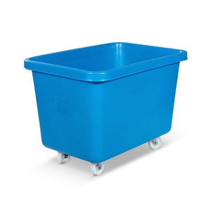 undefined, Rechteckbehälter aus Polyethylen, fahrbar Inhalt 227 l blau, ab 5 Stk, BASIC Rollbehälter, BxT 902 x 660 mm, blau
