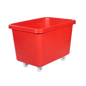 undefined, Rechteckbehälter aus Polyethylen, fahrbar Inhalt 227 l rot, ab 5 Stk, BASIC Rollbehälter, BxT 902 x 660 mm, rot