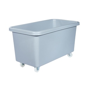 undefined, Rechteckbehälter aus Polyethylen, fahrbar Inhalt 450 l grau, BASIC Rollbehälter, BxT 1308 x 699 mm, grau