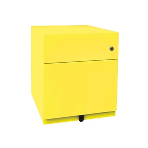 Bisley, BISLEY Rollcontainer Note™, mit 1 Hängeregistratur, 1 Universalschublade HxBxT 495 x 420 x 565 mm, mit Griffleiste gelb, Rollcontainer Note™ mit Hängeregister und Schublade, HxBxT 495 x 420 x 565 mm, gelb
