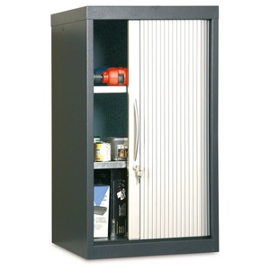 undefined, Rollladenschrank Breite 500 mm, 2 Fachböden lichtgrau / weißaluminium, Rollladenschrank, HxBxT 900 x 500 x 500 mm