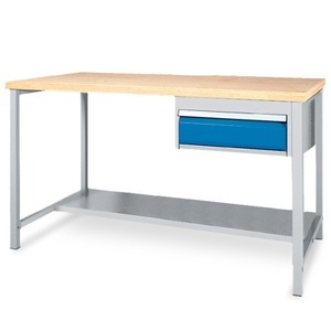 Jungheinrich PROFISHOP, Werkbanktisch mit Ablage + 1 Schublade, TK 1.000 kg, HxBxT 859 x 1.500 x 750 mm, Werkbanktisch mit Ablage + 1 Schublade, TK 1.000 kg, HxBxT 859 x 1.500 x 750 mm