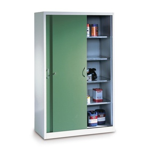 CP, C+P Werkstatt-Schiebetürenschrank mit 8 Fachböden, HxBxT 1.950 x 1.600 x 400 mm, Trennwand, C+P Werkstatt-Schiebetürenschrank mit 8 Fachböden, HxBxT 1.950 x 1.600 x 400 mm, Trennwand