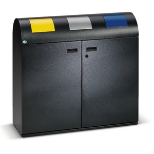 VAR, VAR® Wertstoffsammler, 3x 80 Liter, Doppelflügeltür, Korpus antik-silber, VAR® Wertstoffsammler, 3x 80 Liter, Doppelflügeltür, Korpus antik-silber