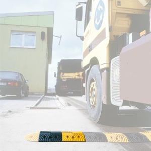 Jungheinrich PROFISHOP, Temposchwelle aus Kautschuk, < 20 km/h, Grundelement, gelb, Temposchwelle aus Kautschuk, < 20 km/h, Grundelement, gelb