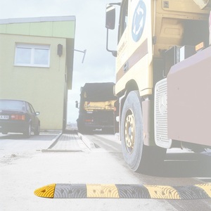 Jungheinrich PROFISHOP, Temposchwelle aus Kautschuk, < 20 km/h, Abschlusselement, gelb, Temposchwelle aus Kautschuk, < 20 km/h, Abschlusselement, gelb