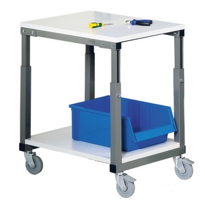 TRESTON, Treston SAP715 Beistellwagen Stahl, Holz Grau, Tischwagen, TK 150 kg, BxT 1.500 x 700 mm