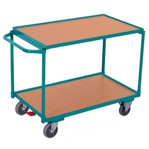 Ameise®, Ameise® Tischwagen, waagerechter Bügel, 2 Etagen à 850 x 500 mm, TK 250 kg