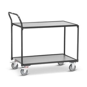 Fetra, fetra® Tischwagen, TK 300 kg, 2 Etagen à 850 x 500 mm, hochstehender Schiebebügel, anthrazitgrau, fetra® Tischwagen, TK 300 kg, 2 Etagen à 850 x 500 mm, hochstehender Schiebebügel, anthrazitgrau