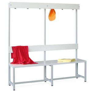 Pavoy, PAVOY Umkleidesitzbank mit Hakenleiste, Länge 1.500 mm, mit Schuhrost, PAVOY Umkleidesitzbank mit Hakenleiste, Länge 1.500 mm, mit Schuhrost