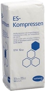 Hartmann, Hartmann ES-Kompressen 12fach 7.5x7.5cm (100 Stück), HARTMANN ES-Kompressen 12fach, 7.5x7.5cm (100 Stk)