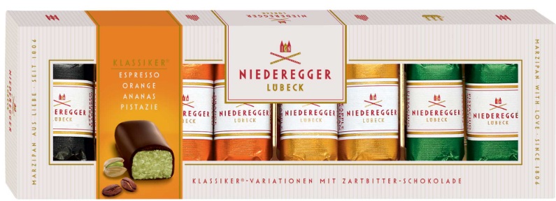 undefined, Niederegger Klassiker Variationen 100g Geschenkverpackung, Niederegger Lübeck Variationen Pralinen mit Zartbitter-Schokolade assortiert (100g)
