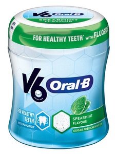 V6, V6 OralB Kaugummi Spearmint (30 Stück), V6 Oral-B Kaugummi Spearmint Dose (45 Stk)