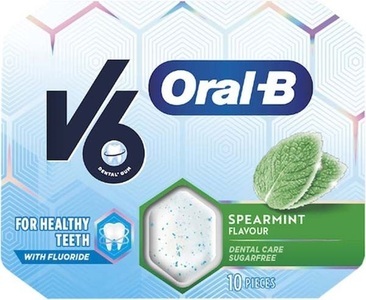 V6, V6 OralB Kaugummi Spearmint (10 Stück), V6 Oral-B Kaugummi Spearmint Blister (10 Stk)