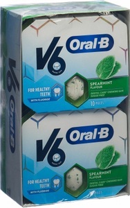 V6, V6 OralB Kaugummi Spearmint (12x10 Stück), V6 Oral-B Kaugummi Spearmint Blister (12x10 Stk)