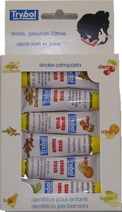 Trybol, Trybol Kinder Zahnpasta Aromen assortiert (6x8 ml), Trybol Kinder-Zahnpasta verschiedene Aromen (6x8ml)