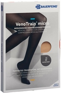 VenoTrain, VenoTrain MICRO A-G KKL2 L normal/long offene Fussspitze creme Haftband Noppen (1 Paar), VenoTrain Micro MICRO A-G KKL2 L normal/long offene Fussspitze creme Haftband Mikronoppen