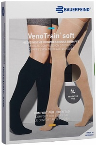 VenoTrain, VenoTrain SOFT A-D KKL2 L plus/long offene Fussspitze schwarz (1 Paar), VenoTrain soft SOFT A-D KKL2 L plus/long offene Fussspitze schwarz